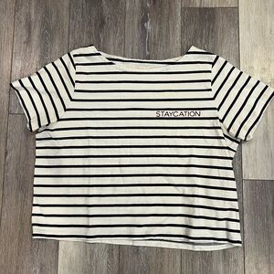 Madewell Striped ‘Staycation’ Cropped T-Shirt